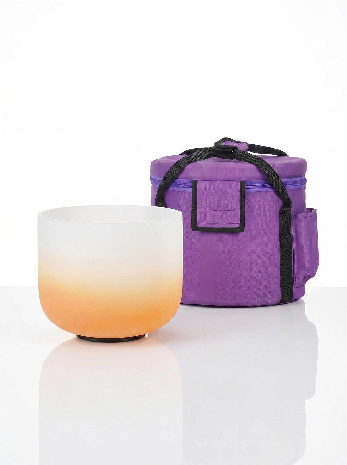 Cuenco de Cuarzo Aura Naranja + Bolso de Transporte