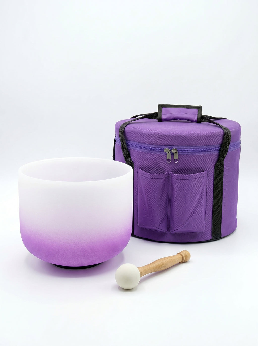 Cuenco de Cuarzo Aura Morada + Bolso de Transporte